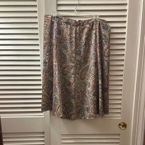 Liz Claiborne Multicolor Paisley A-Line Skirt